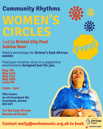 Poetry workshops for East African Women in Bristol, run by Sukina Noor
